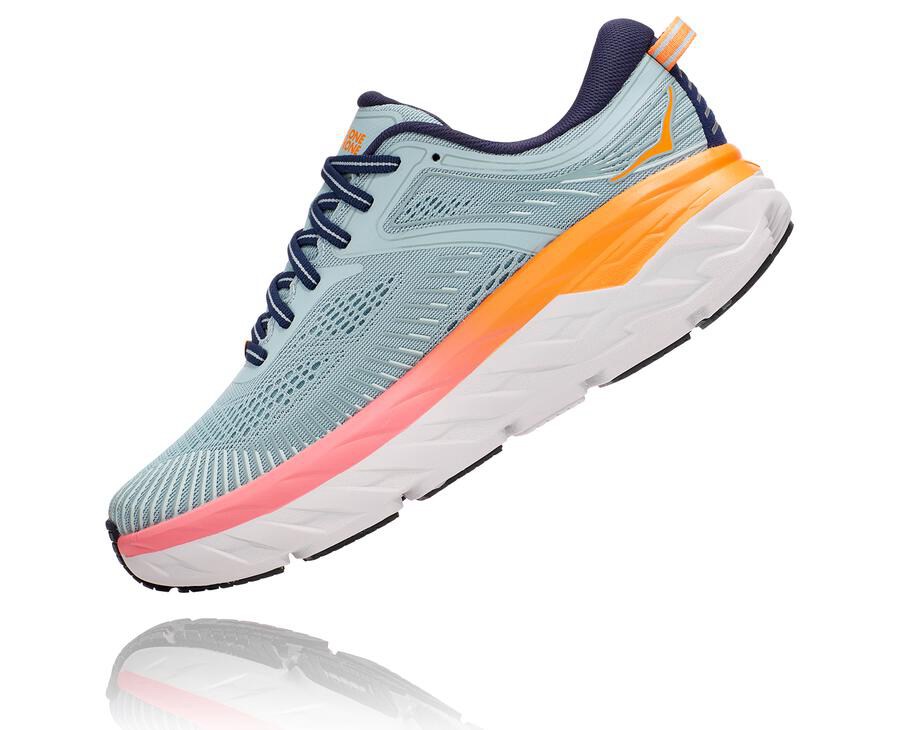 Hoka One One Bondi 7 Löparskor Dam - Blå - MEGLI-2389